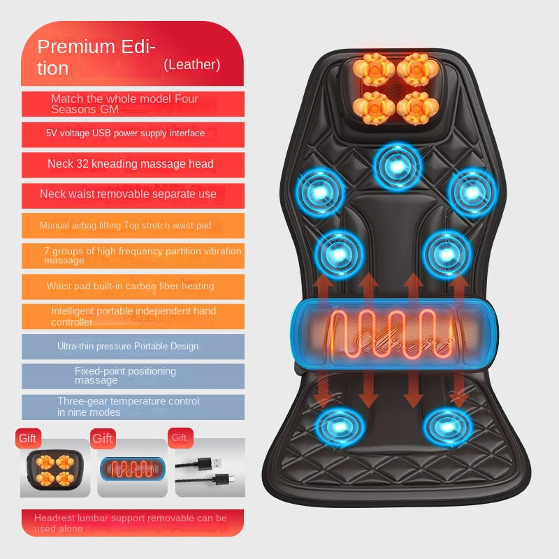 Car and Home Cervical Massager Multi-functional Heating Vibration Neck and Back Massage Cushion Seat Pad