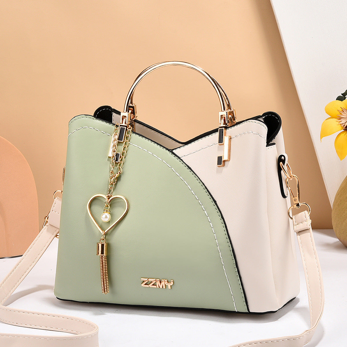Trendy Handbag Korean Style Color Block Large Capacity Women's Bag Fashion Shoulder Crossbody Bag Wholesale Cross-border Bucket Bag - SMSB 66