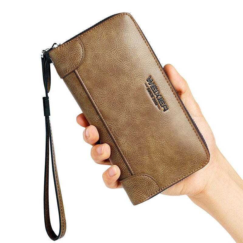 New Arrival Men Wallets pu Leather Long Clutch Zipper Wallets for Business Men Clutch Large Capacity High Quality Wallet - SMSB 66