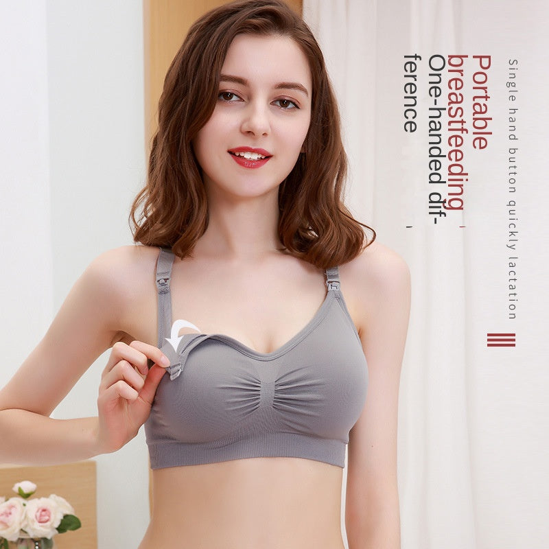 Maternity Seamless Large Size Nursing Bra for Breastfeeding and Postpartum Support - SMSB 66