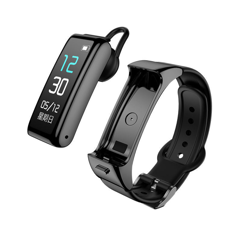 B6 Smart Bracelet Watch Bluetooth Headset Separation 2-In-1 Call Heart Rate Listening Song Sports Men And Women - SMSB 66