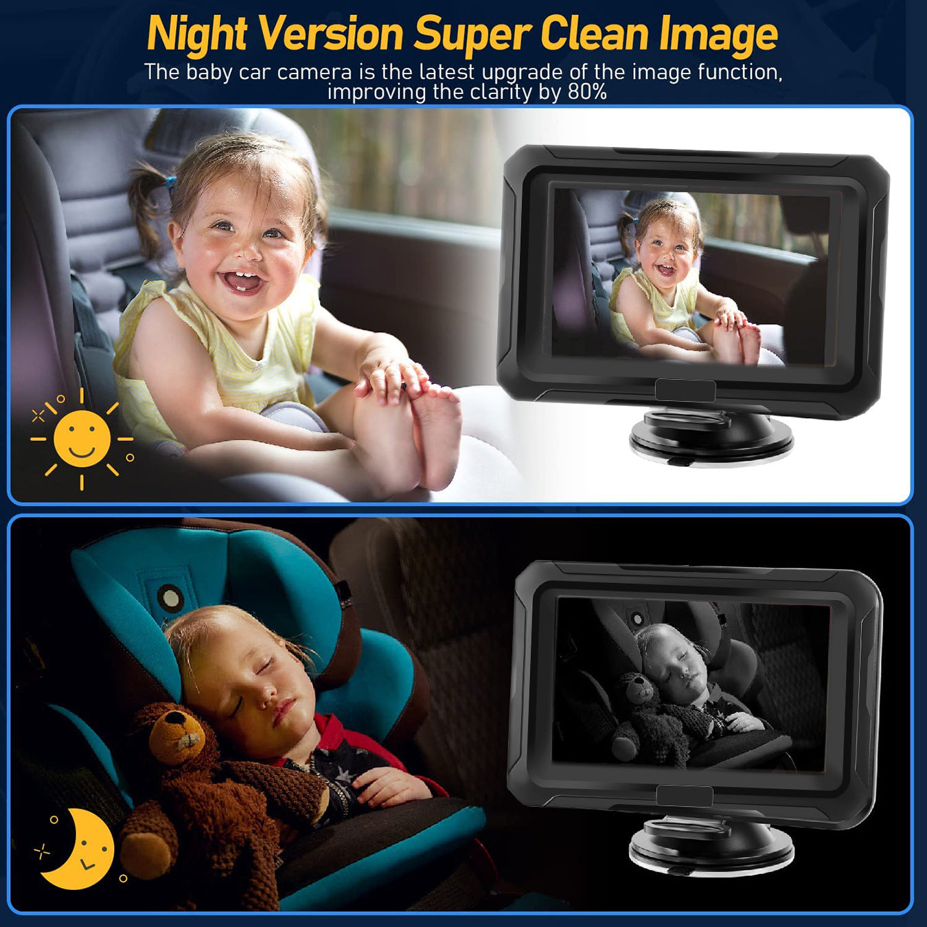 4.3 inch private model HD 1080P car baby monitor car baby mirror - SMSB 66