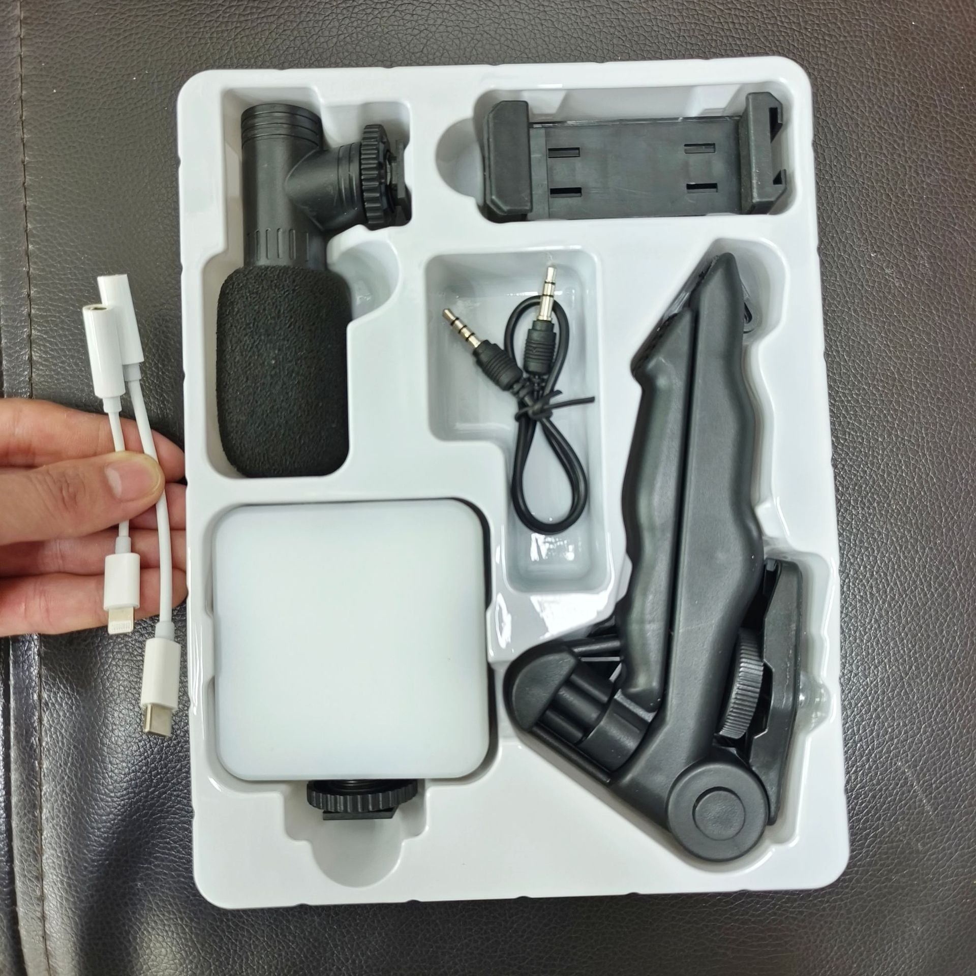 Desktop Beauty Leg Pocket Fill Light with Microphone Set Single Reflex Conference Lamp Handheld Photography with Microphone - SMSB 66