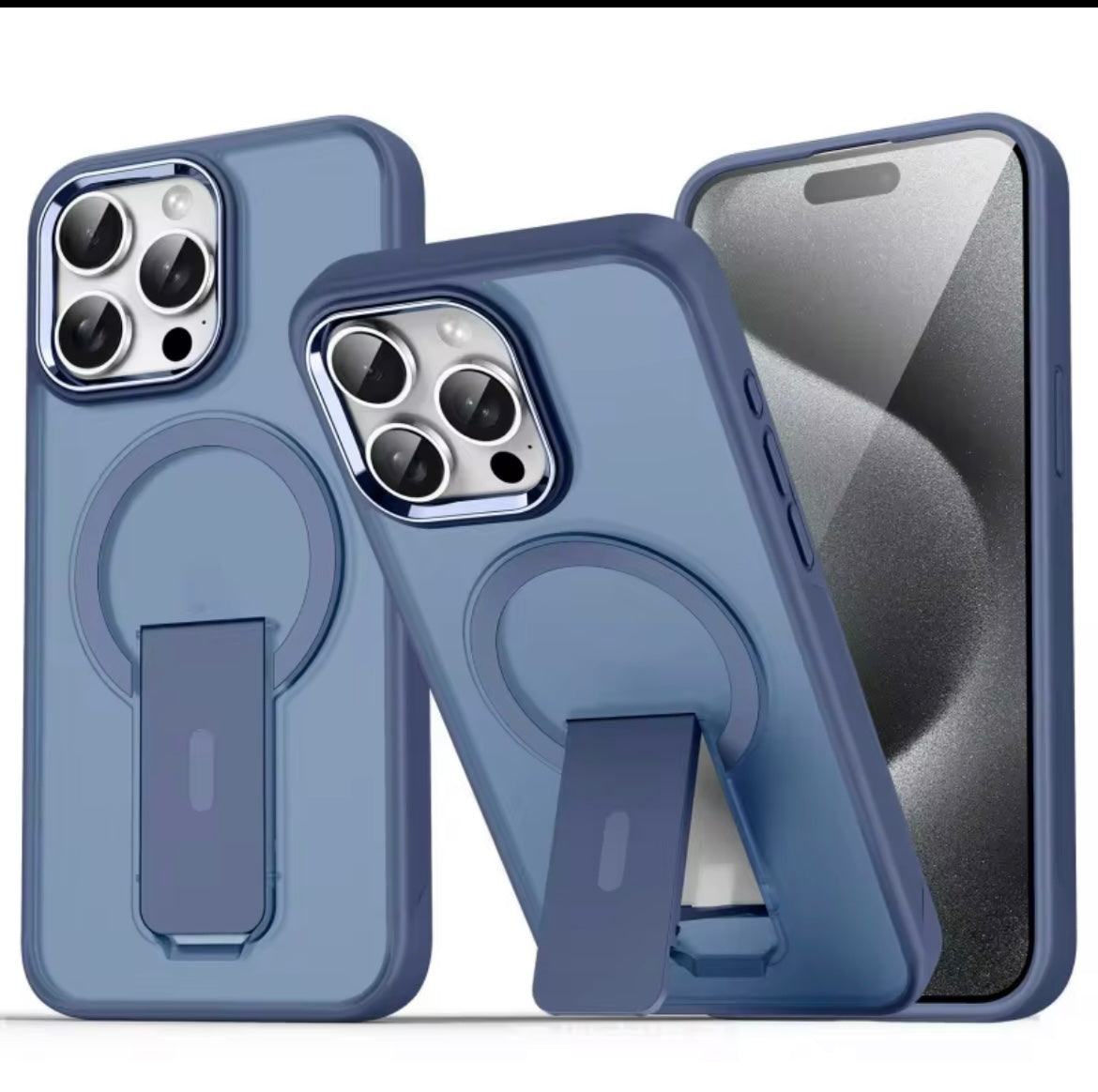 Coque de téléphone magnétique pour Iphone 16 15 14 13 12 11 pro max béquille antichoc accessoires de couverture prise en charge de la charge sans fil - SMSB 66