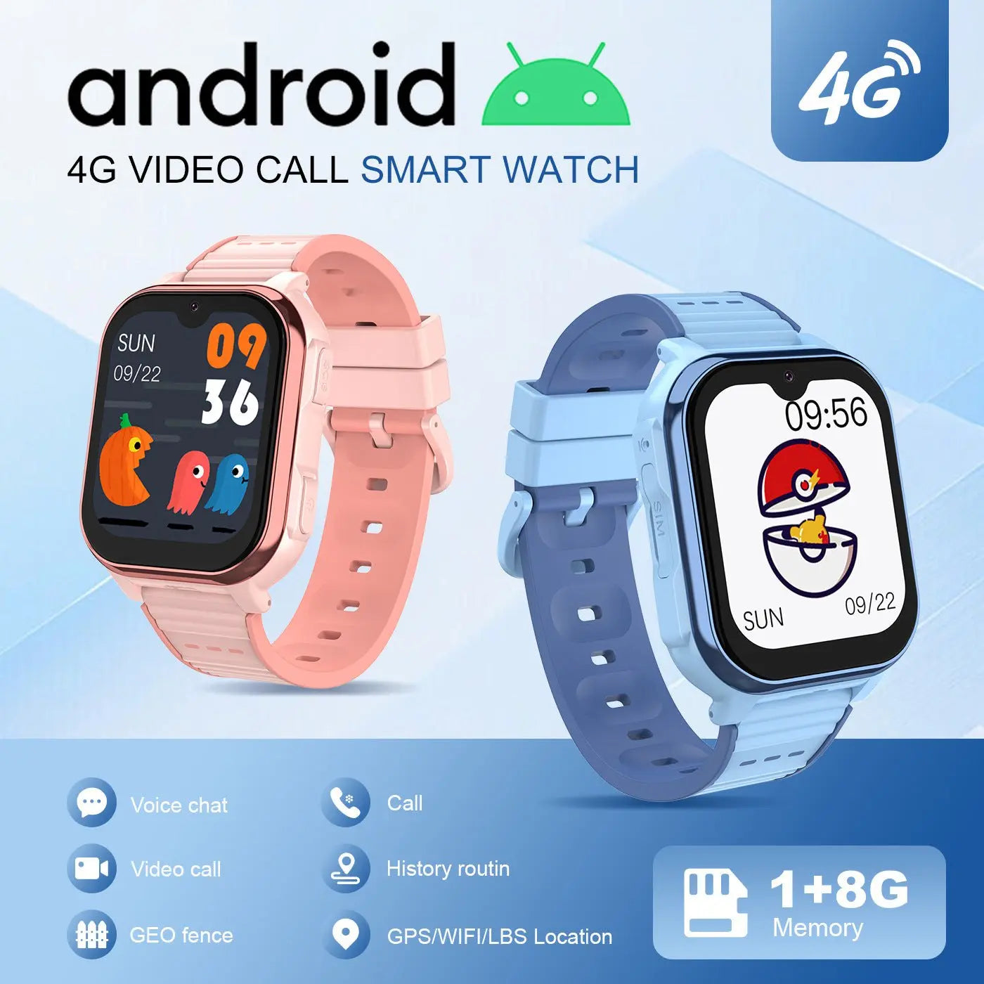 Children's Smart Watch with 4G GPS Location Android WhatsApp Video Call Function - SMSB 66