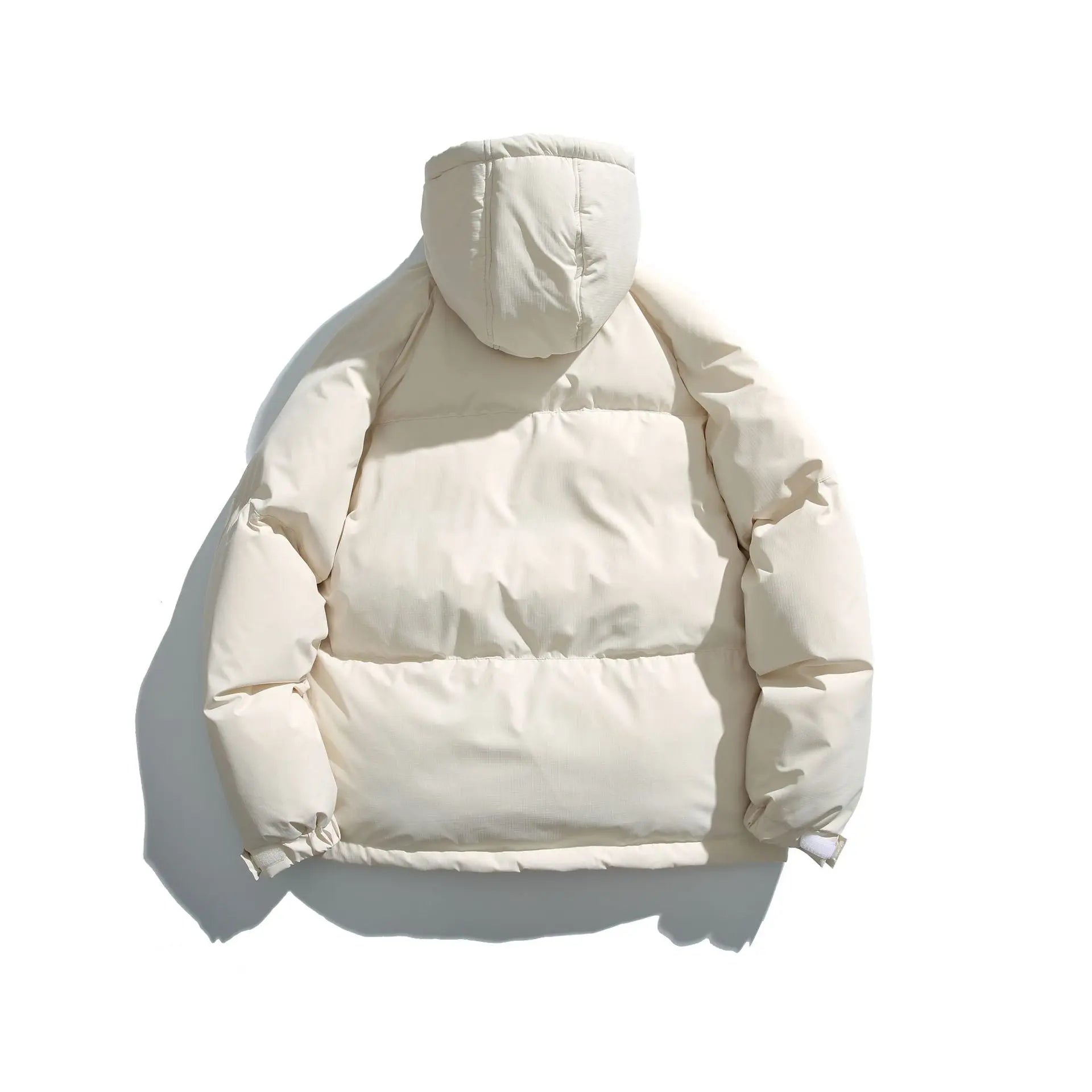 Collar Silhouette College Style Zipper Hooded Loose Fit Cotton Coat - SMSB 66