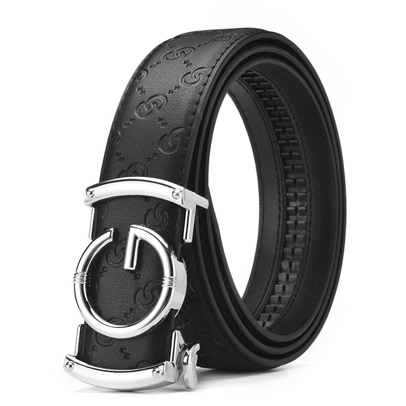 Men's Genuine Leather Alloy Automatic Buckle Versatile Korean Business Casual Fashion Belt - SMSB 66