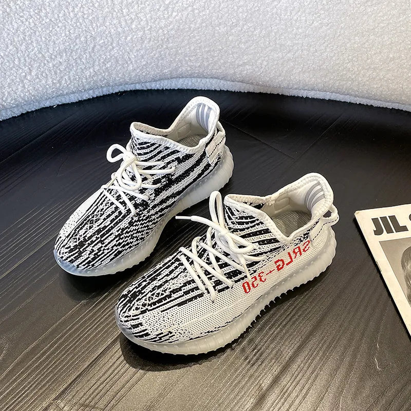 Letter Lace-Up Platform Athletic Shoes - SMSB 66