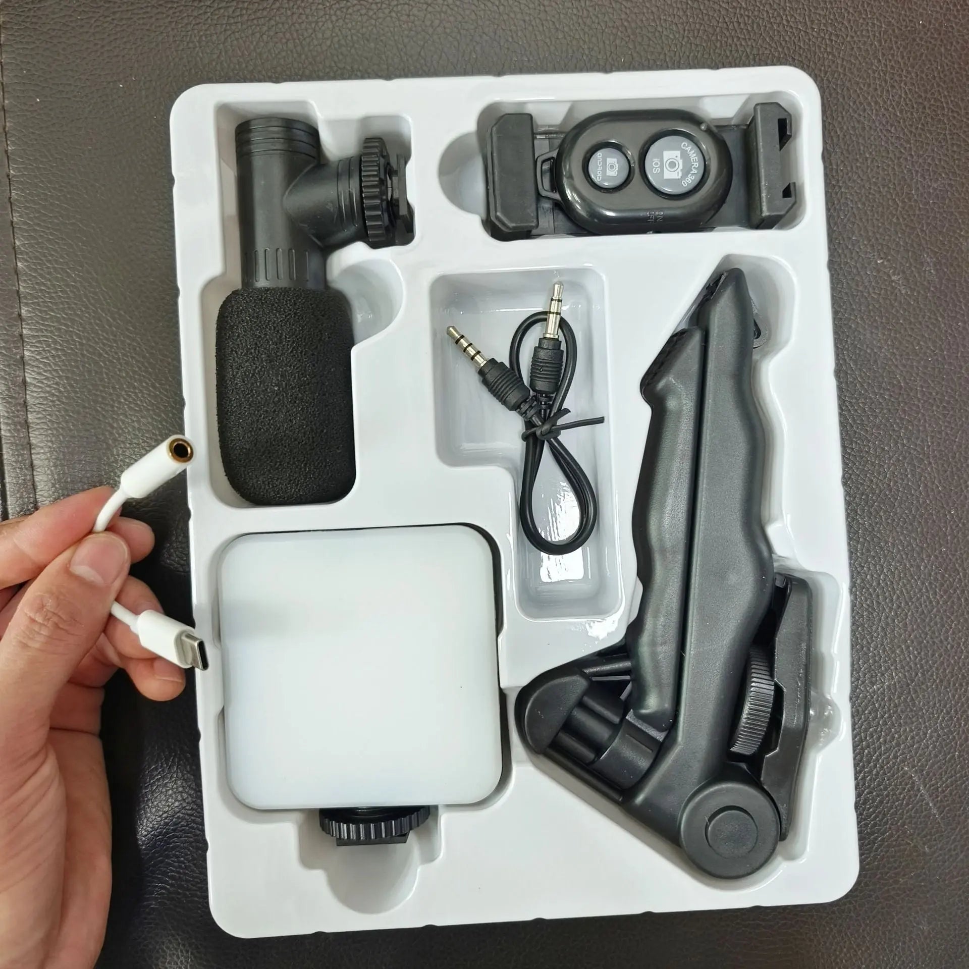 Desktop Beauty Leg Pocket Fill Light with Microphone Set Single Reflex Conference Lamp Handheld Photography with Microphone - SMSB 66