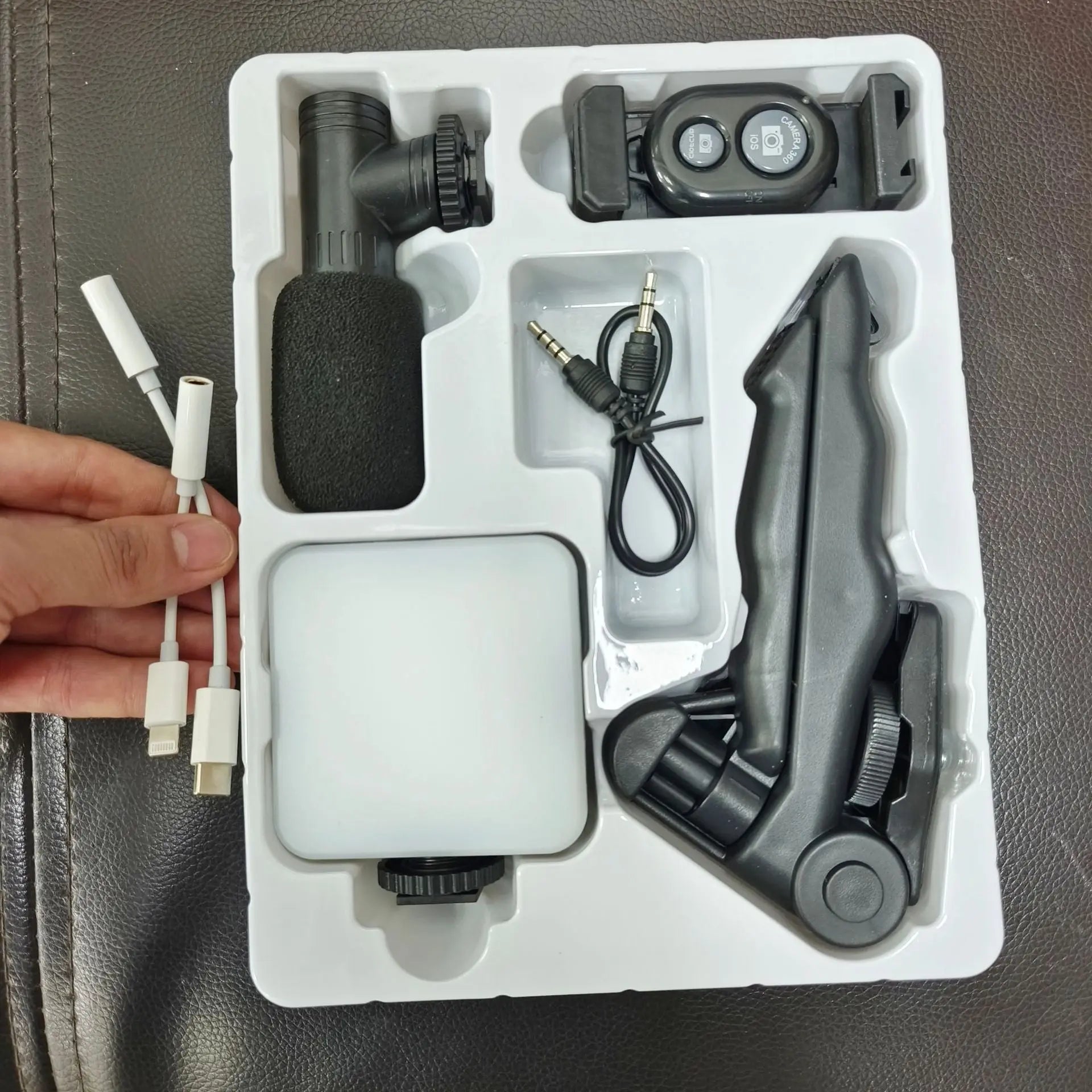 Desktop Beauty Leg Pocket Fill Light with Microphone Set Single Reflex Conference Lamp Handheld Photography with Microphone - SMSB 66