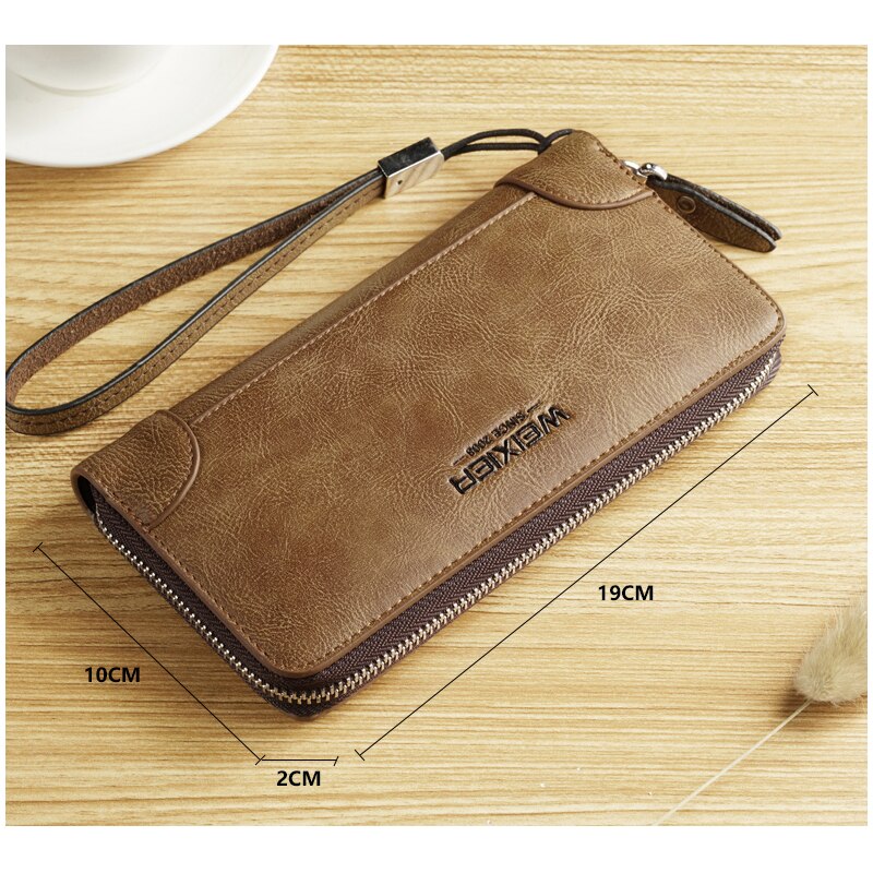 New Arrival Men Wallets pu Leather Long Clutch Zipper Wallets for Business Men Clutch Large Capacity High Quality Wallet - SMSB 66