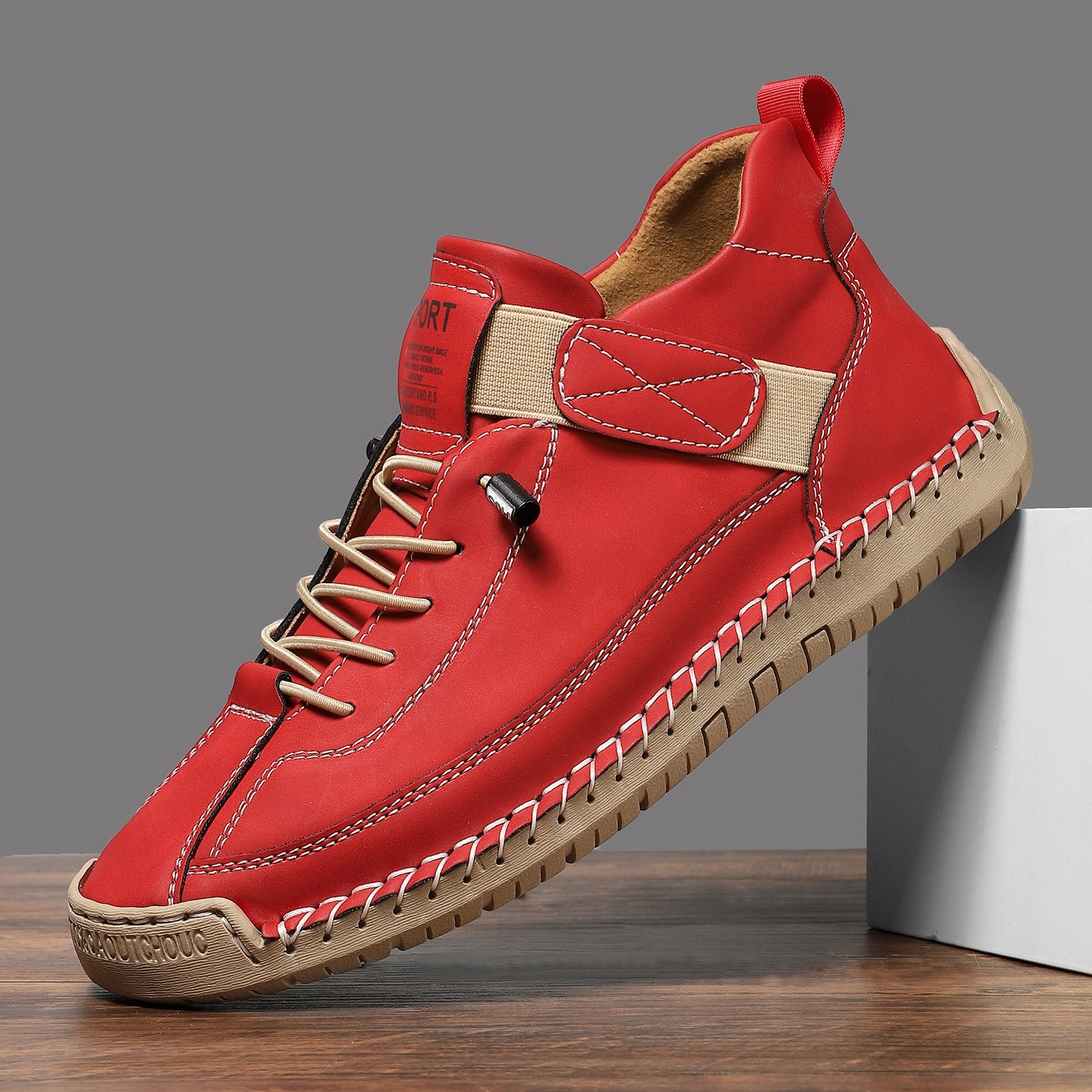 Men's mid top Martin boots outdoor casual workwear stitched men's shoes - SMSB 66