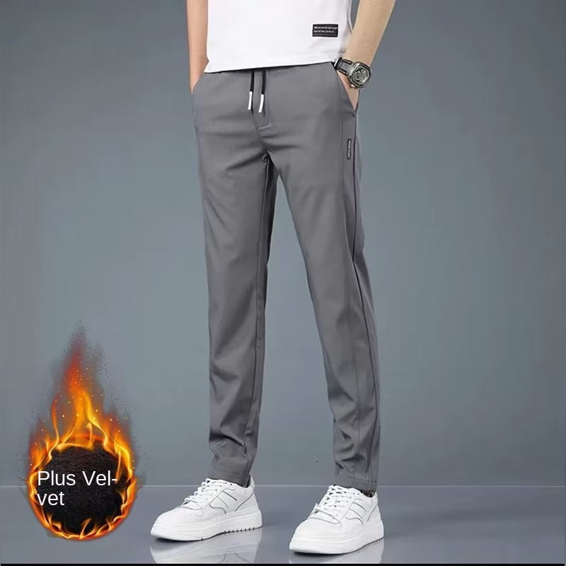 Quick drying thin ice silk men's casual elastic breathable straight leg sports pants - SMSB 66