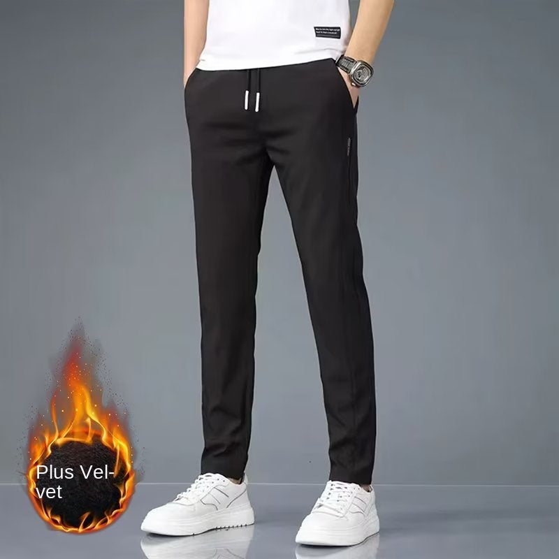 Quick drying thin ice silk men's casual elastic breathable straight leg sports pants - SMSB 66