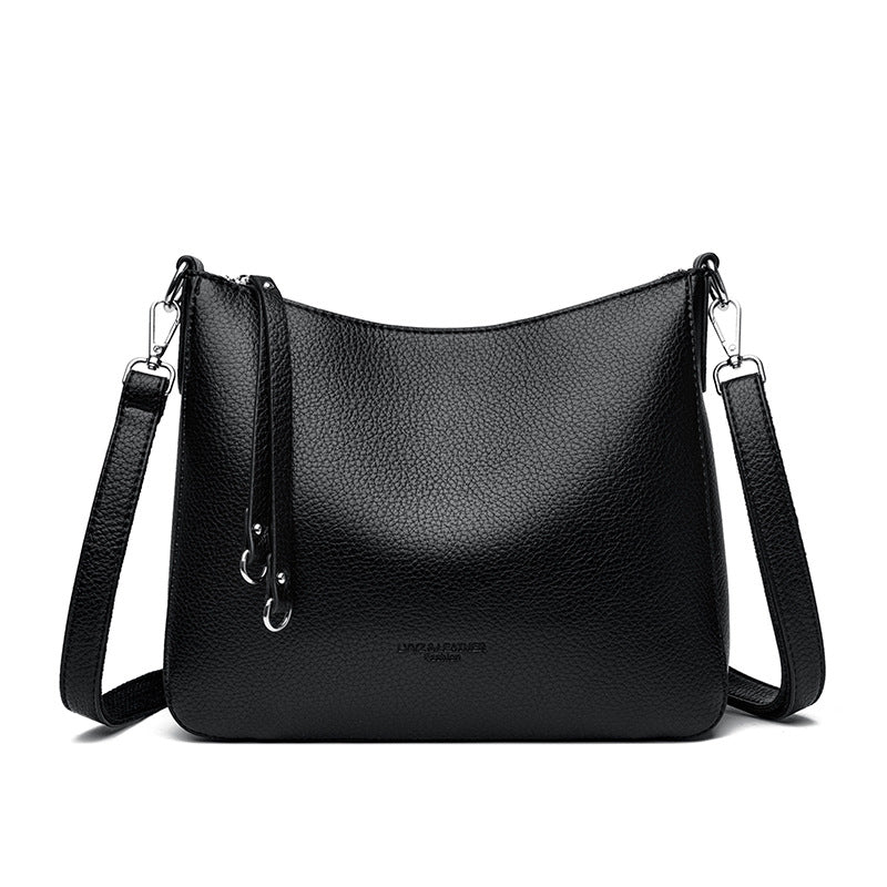  Fashionable Versatile Genuine Leather Women's Shoulder Crossbody Handheld Bag #
