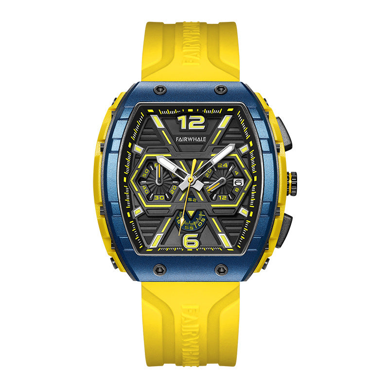Men's multi-functional cool three eye shaking sonic explosive casual quartz wristwatch - SMSB 66
