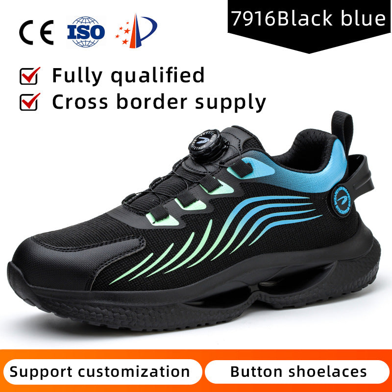 Safety shoes anti smashing anti piercing anti slip wear-resistant steel toe shoes lazy no tie safety shoes - SMSB 66