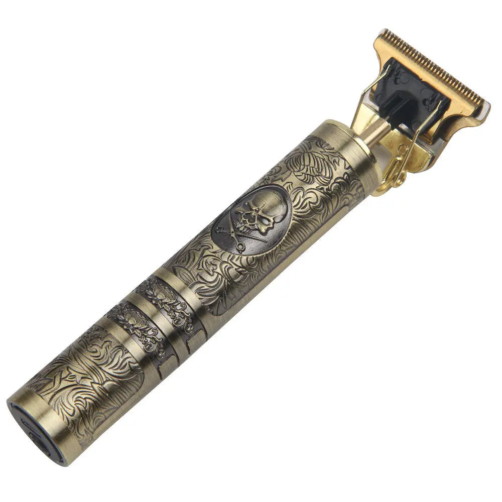 Electric Hair Clipper USB Charging Zinc Alloy Carving Hair Clipper Oil Head Push T9 Push White Shaving Head Scissors Android Charging - SMSB 66