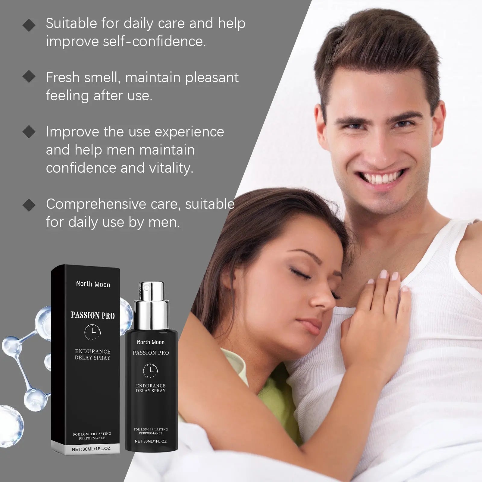 North Moon Men's Care Spray Men's Body Soothing Mild Moisturizing Daily Massage Spray eprolo