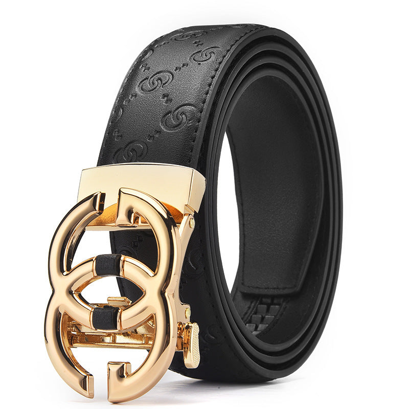 Men's Genuine Leather Alloy Automatic Buckle Versatile Korean Business Casual Fashion Belt - SMSB 66