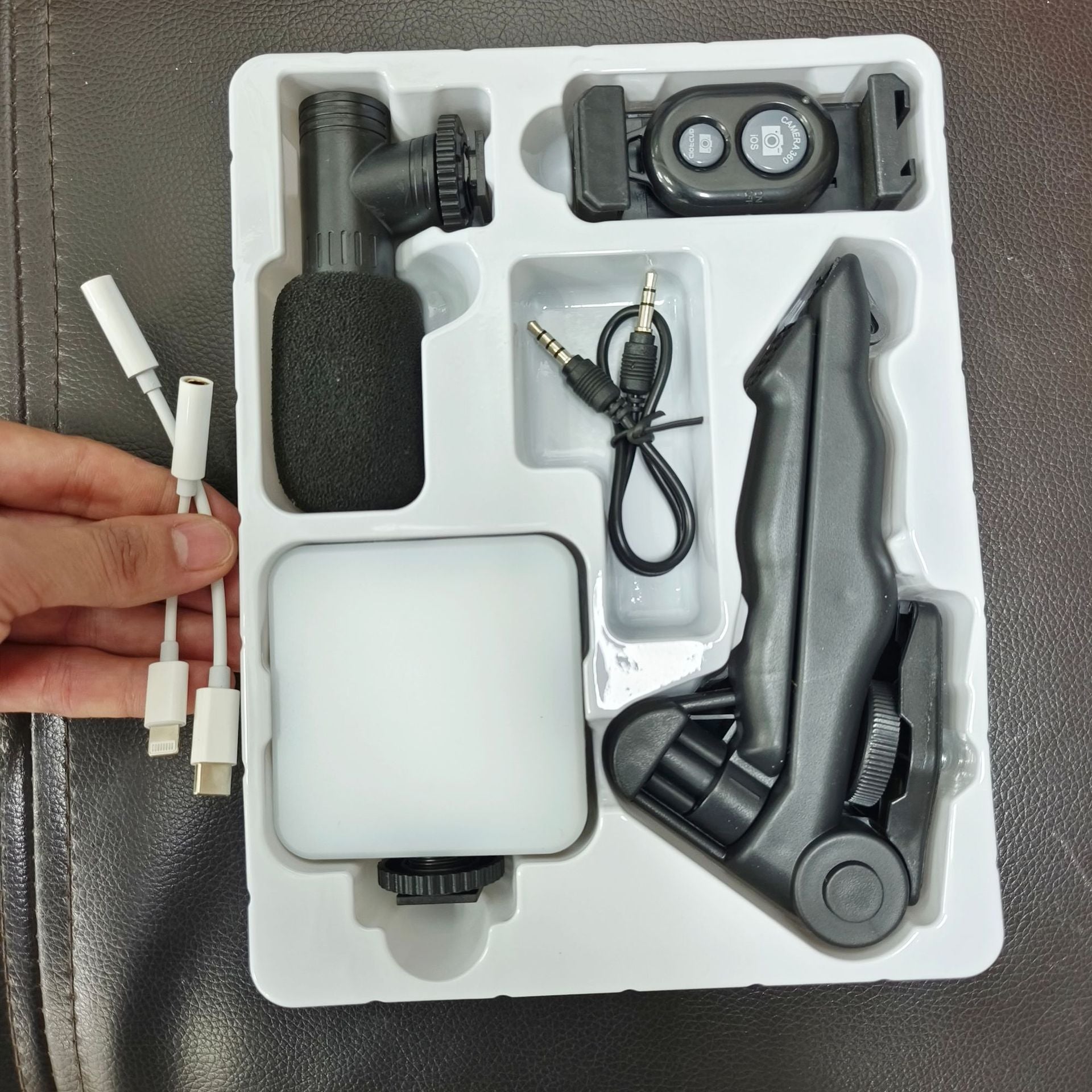 Desktop Beauty Leg Pocket Fill Light with Microphone Set Single Reflex Conference Lamp Handheld Photography with Microphone - SMSB 66