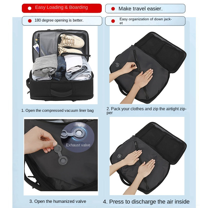 Inflatable Backpack with Expandable Large Capacity Vacuum Compression Dry-Wet Separation Storage Business Backpack - SMSB 66