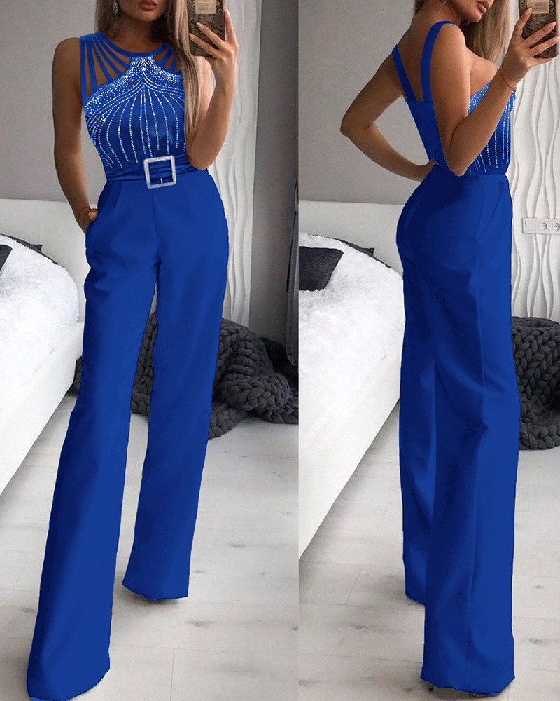 ODS0927M Women's New Fashion Sleeveless Bodycon Jumpsuit - SMSB 66