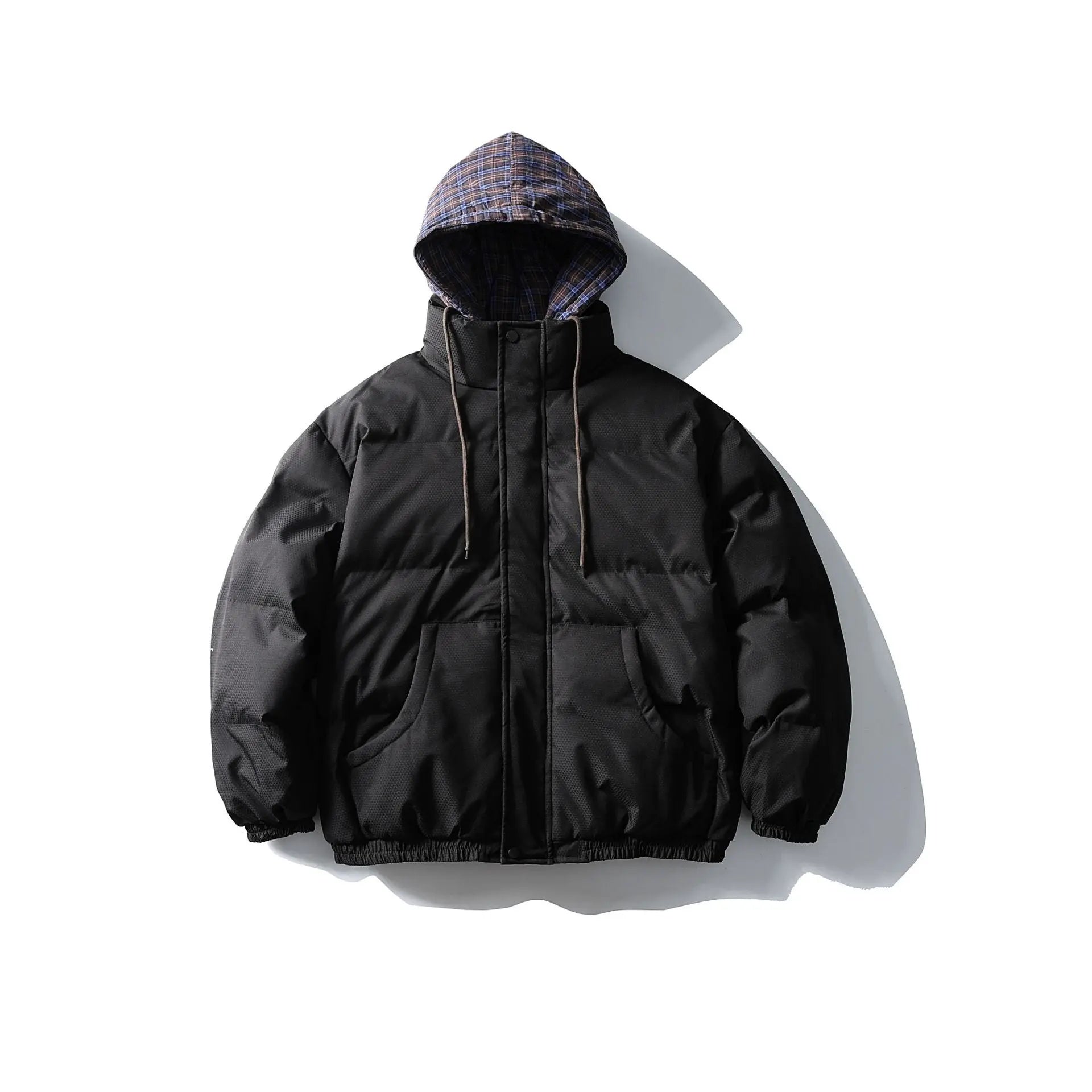 False Two-Piece Hooded Cotton Coat Unisex Loose Casual Cotton Jacket - SMSB 66