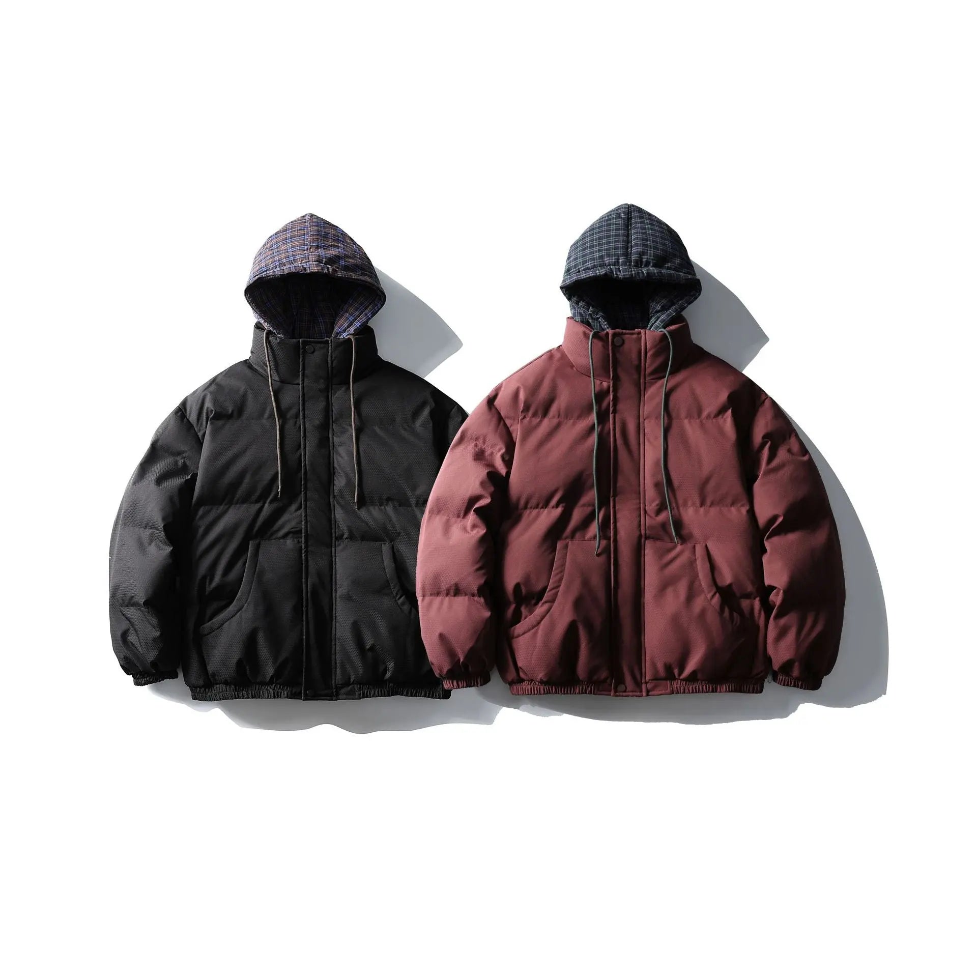 False Two-Piece Hooded Cotton Coat Unisex Loose Casual Cotton Jacket - SMSB 66