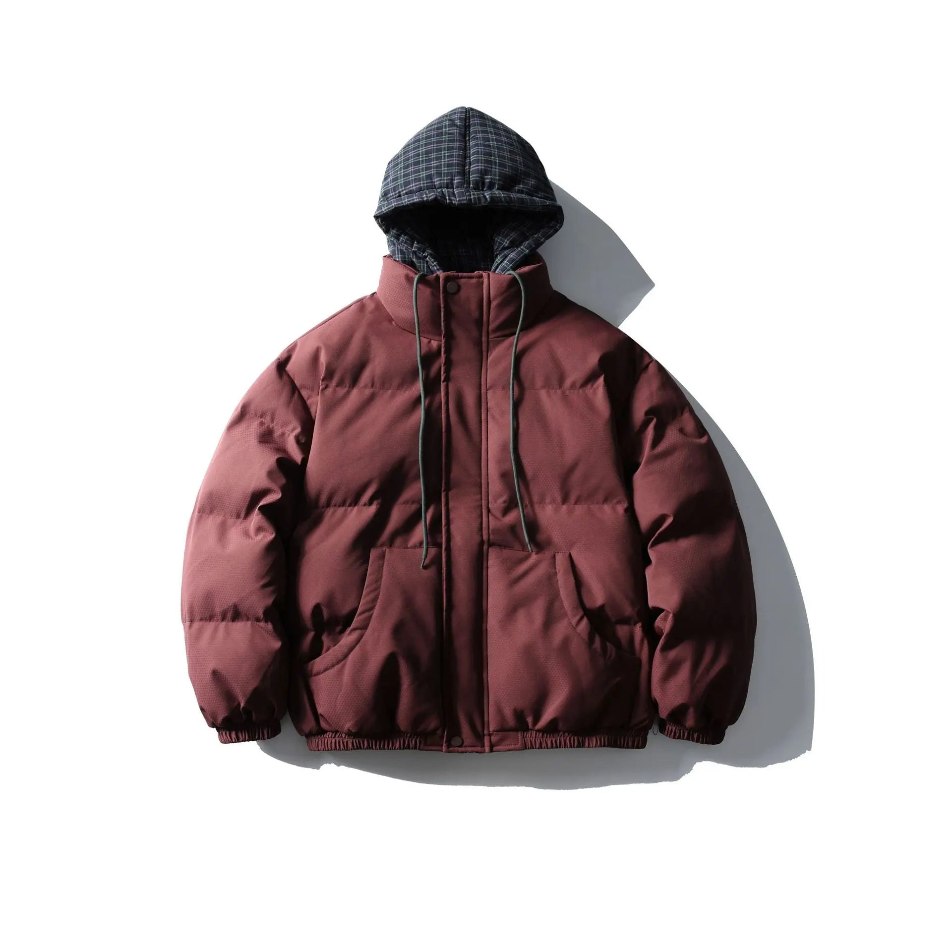 False Two-Piece Hooded Cotton Coat Unisex Loose Casual Cotton Jacket - SMSB 66