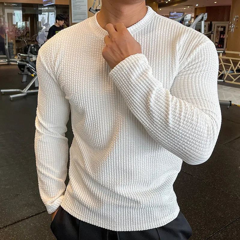 Fashion Knit Long Sleeve Top for Men Autumn/Winter Casual Sweater - SMSB 66