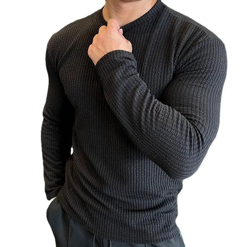 Fashion Knit Long Sleeve Top for Men Autumn/Winter Casual Sweater - SMSB 66