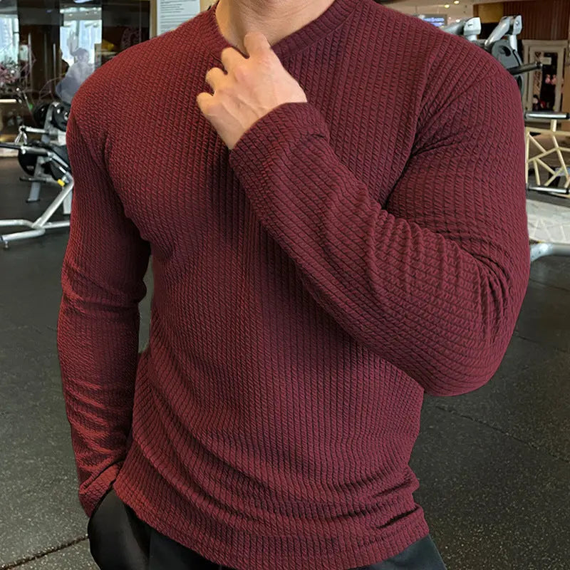 Fashion Knit Long Sleeve Top for Men Autumn/Winter Casual Sweater - SMSB 66