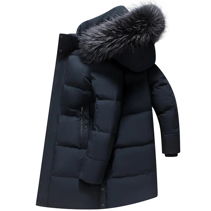 Fur Collar Mid-length Light Luxury Thickened Warm Cold-resistant Hooded Down Jacket - SMSB 66