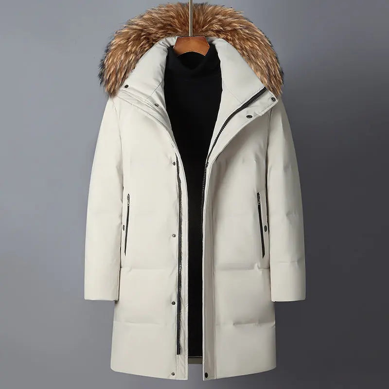 Fur Collar Mid-length Light Luxury Thickened Warm Cold-resistant Hooded Down Jacket - SMSB 66