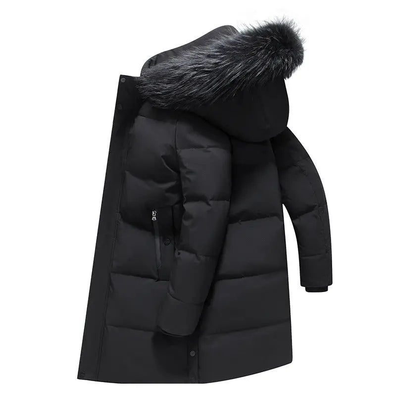 Fur Collar Mid-length Light Luxury Thickened Warm Cold-resistant Hooded Down Jacket - SMSB 66