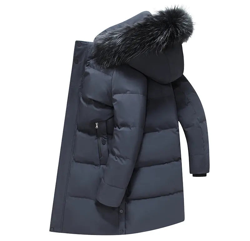 Fur Collar Mid-length Light Luxury Thickened Warm Cold-resistant Hooded Down Jacket - SMSB 66