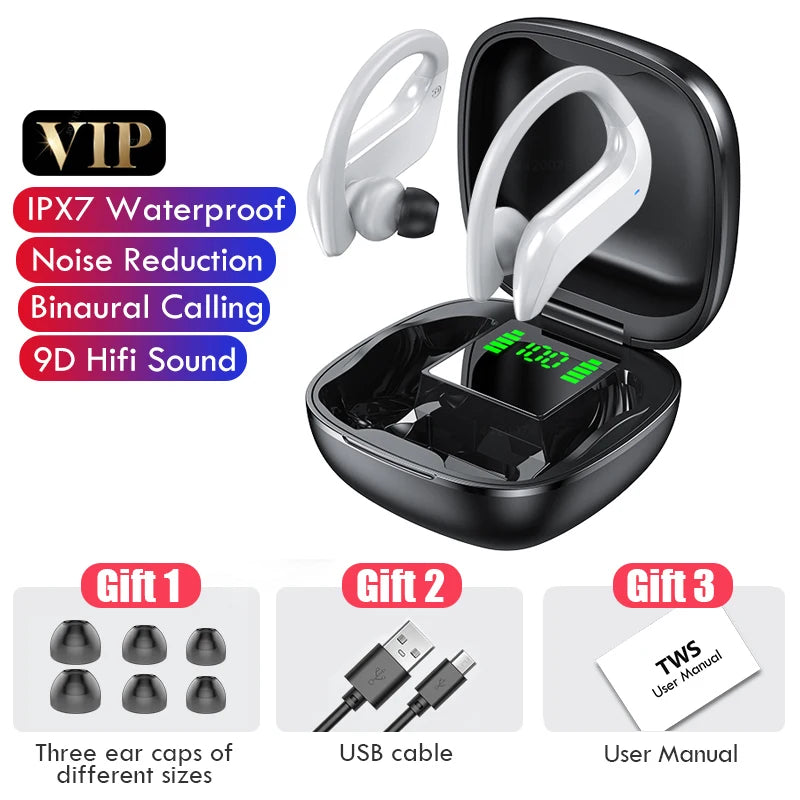 TWS Bluetooth 5.0 Earphones Wireless Bluetooth Headphone Noise Cancelling 9D HiFi Stereo Sport Headset Handsfree With Microphone - SMSB 66