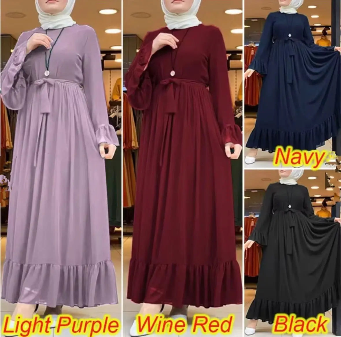 HANO Fabricant Robe musulmane arabe Vêtements islamiques pour la prière Robes longues pour femme avec style abaya hijab tendance pour femmes SMSB 66