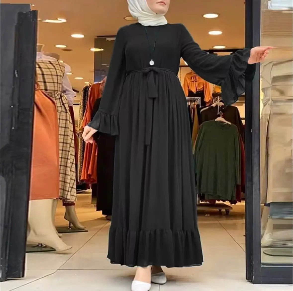 HANO Fabricant Robe musulmane arabe Vêtements islamiques pour la prière Robes longues pour femme avec style abaya hijab tendance pour femmes SMSB 66