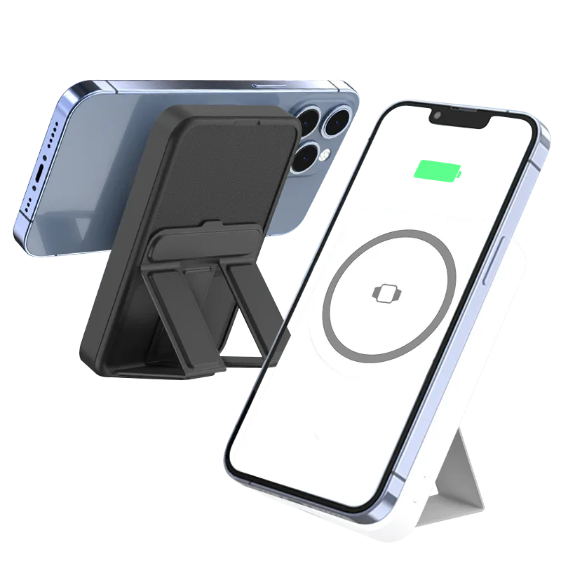 Portable magnetic wireless power bank with 5000mAh capacity and LED display for fast charging iPhone accessories