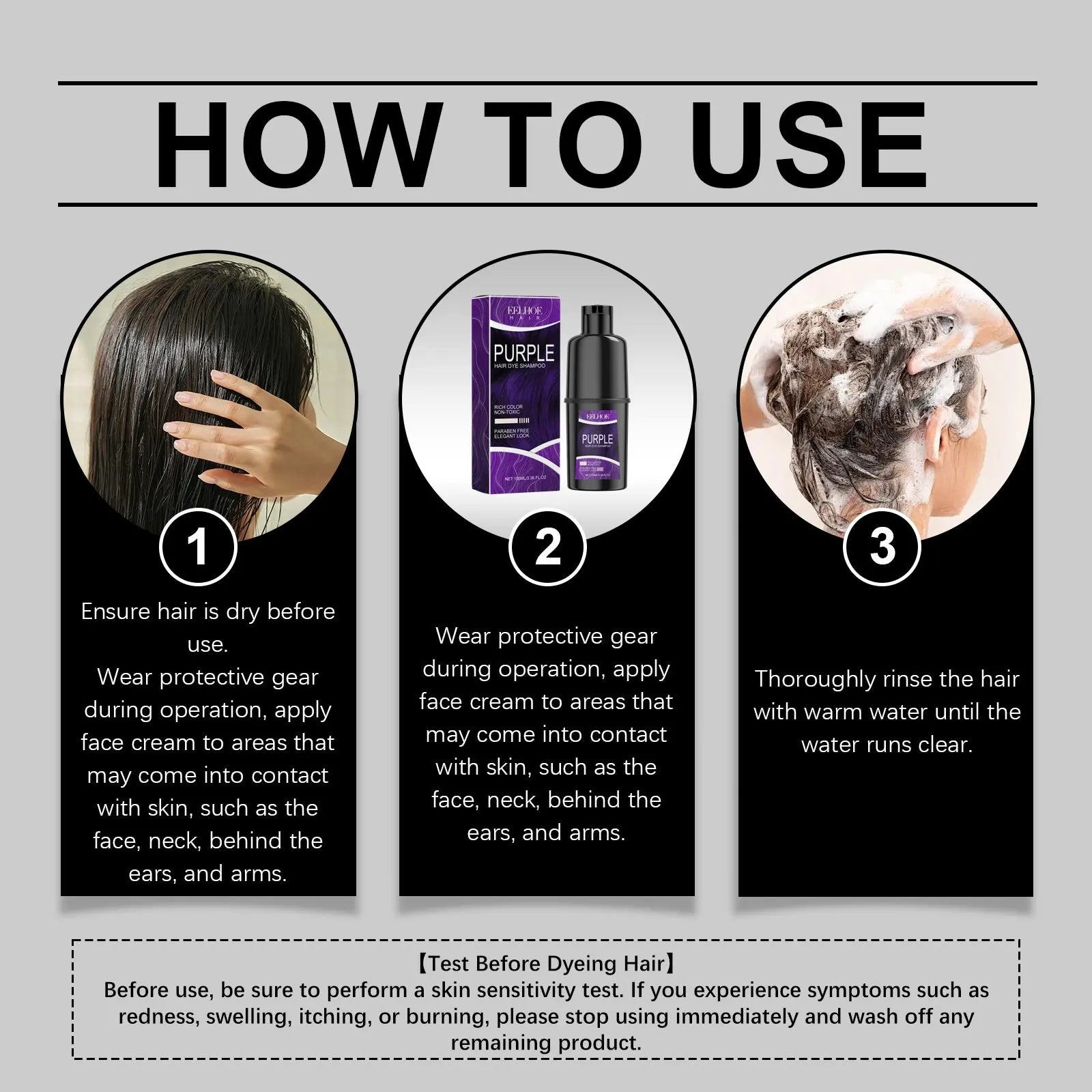 Hair Dye Shampoo, Hair Dye Shampoo Herbal Extract Maintenance Lasting Color Healthy Hair Dye eprolo