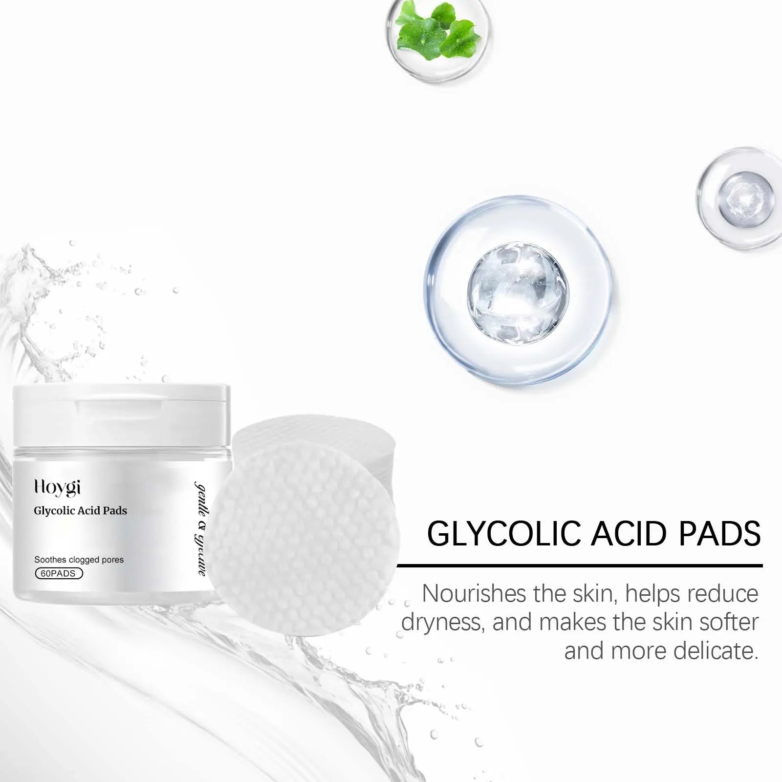 Hoygi Glycolic Acid Exfoliating Shims, Gently Cleanse Facial Skin Comfortable, Refreshing And Glossy Skin Shims - SMSB 66