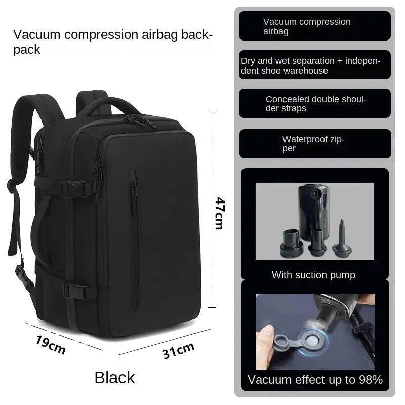 Inflatable Backpack with Expandable Large Capacity Vacuum Compression Dry-Wet Separation Storage Business Backpack - SMSB 66