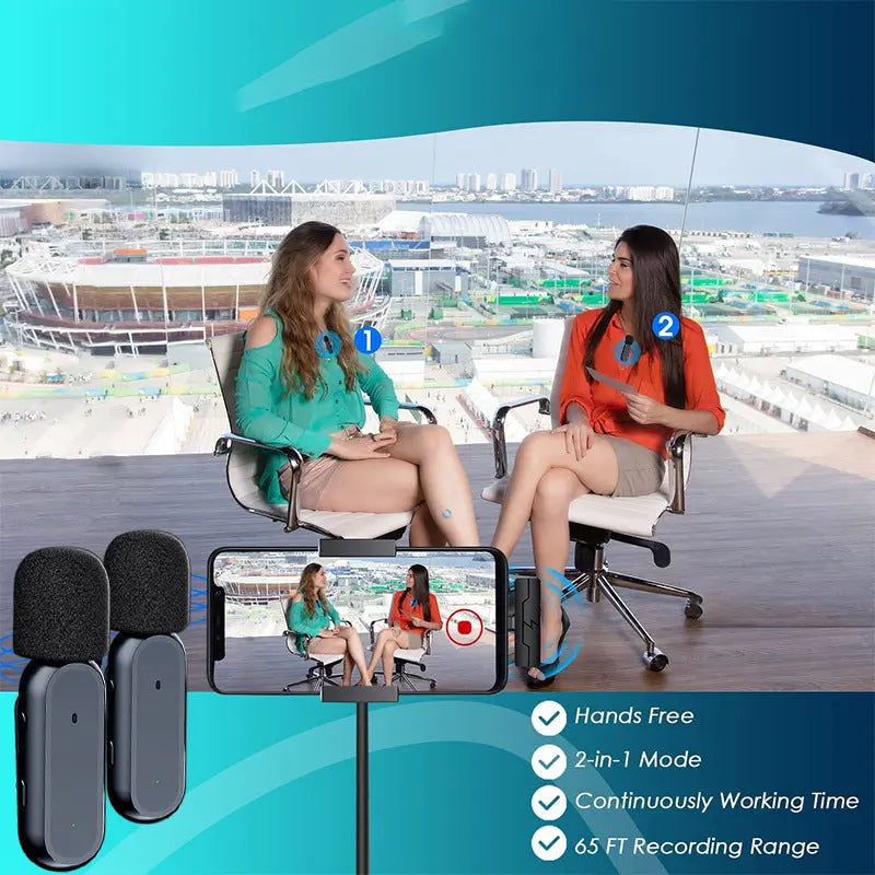 K61 wireless microphone lavalier with charging chamber video capture Tiktok live broadcast noise reduction mini microphone - SMSB 66