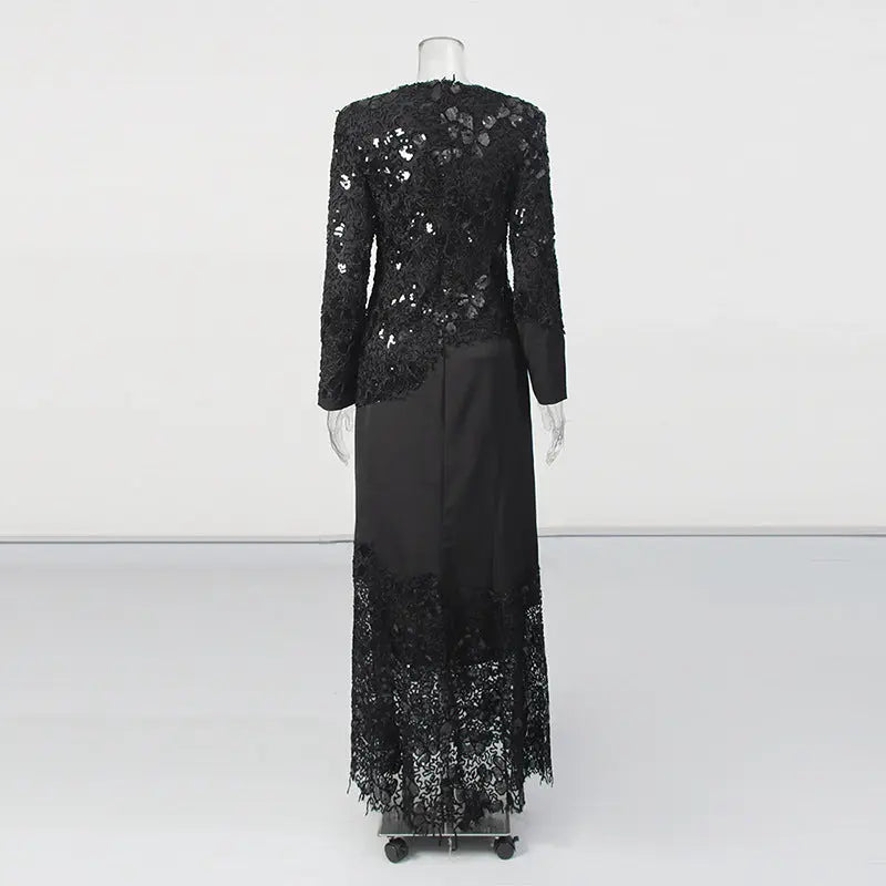 Lace sequin women's long sleeved long skirt eprolo