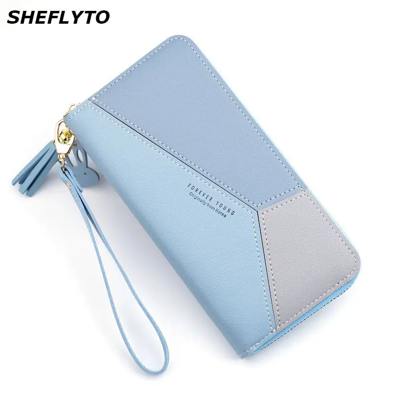 Luxury Brand Leather Wallets Women Long Zipper Coin Purses Tassel Design Clutch Wallets Female Money Bag Credit Card Holder - SMSB 66