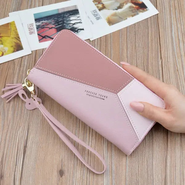 Luxury Brand Leather Wallets Women Long Zipper Coin Purses Tassel Design Clutch Wallets Female Money Bag Credit Card Holder - SMSB 66