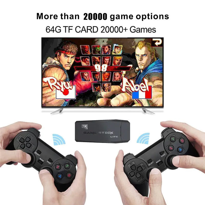 M8 Home Gaming Console Wireless TV HD 4K Wireless Controller Joystick Retro Dual Player Battle Classic Nostalgic eprolo