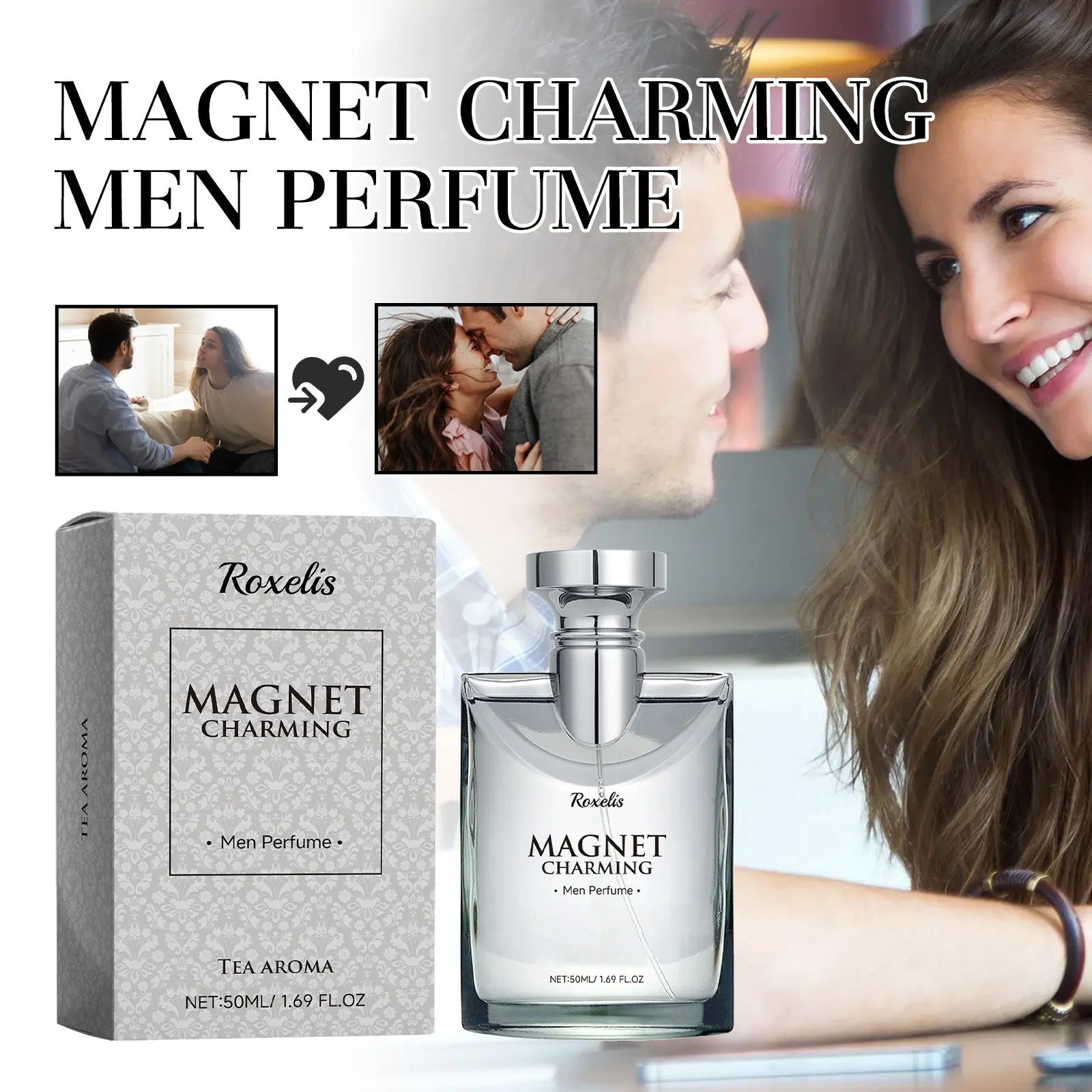 Magnet Charming Men Perfume, Tea Fragrance Natural Fresh Fragrance Release Charm Couple Dating Men Atmosphere Niche Perfume - SMSB 66